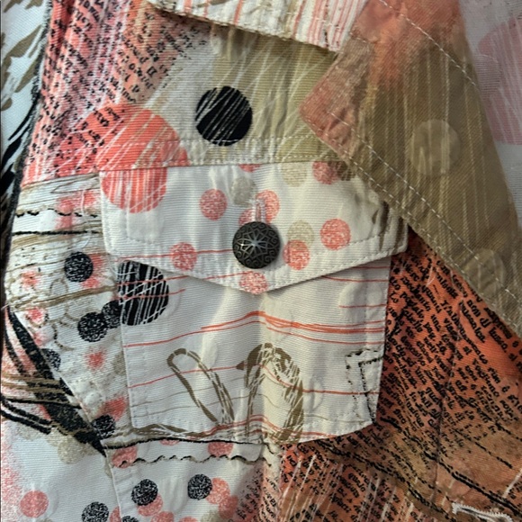 Christopher & Banks Artistic Jean Jacket - Cream, Red, Black - Picture 5 of 7